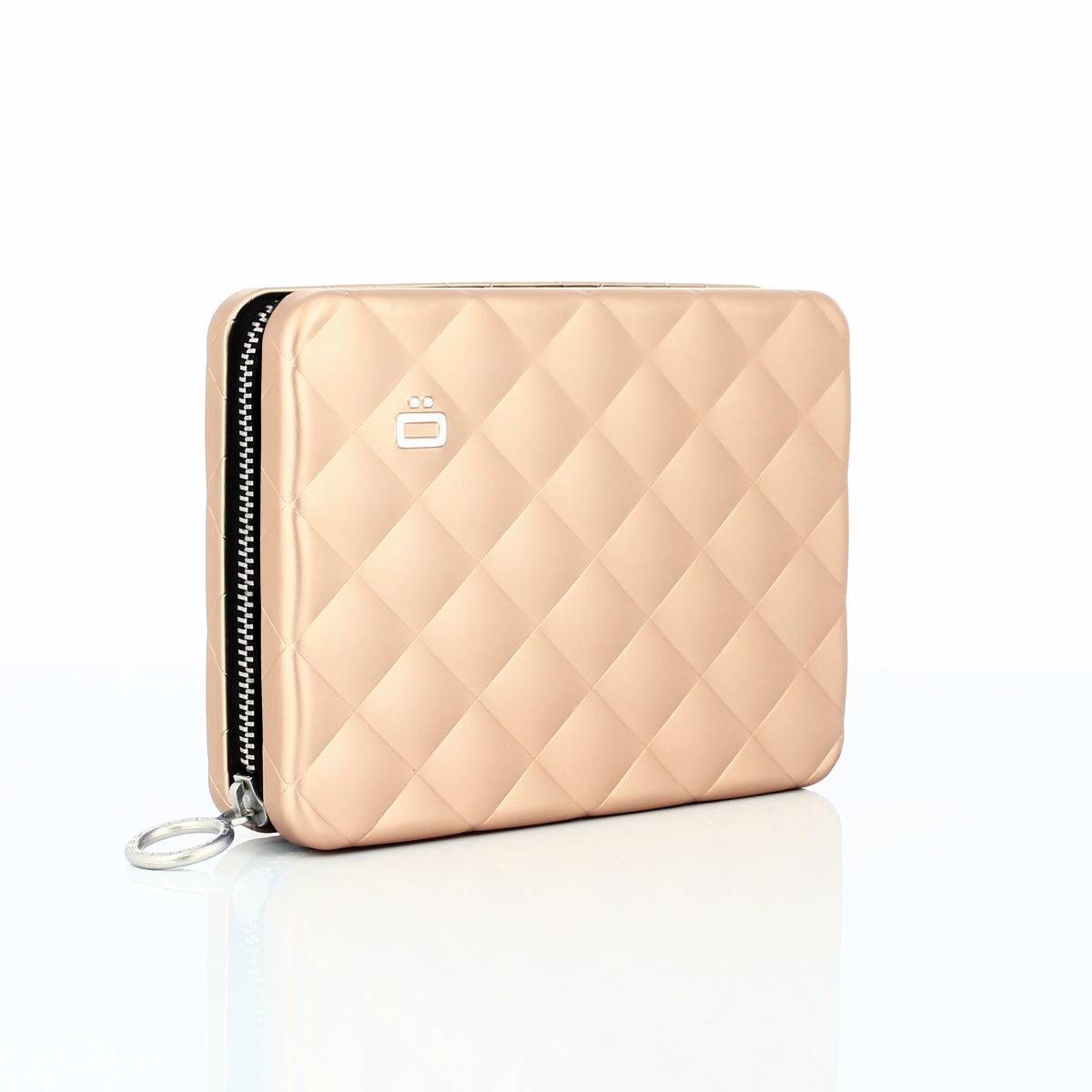 OGON Aluminum Wallet Quilted Passport - Rose Gold